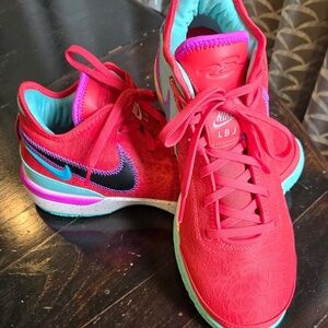Nike LeBron NXXT Gen, Men's basketball sneakers, red & teal, new
